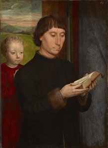 Portret van een lezende man door Hans Memling