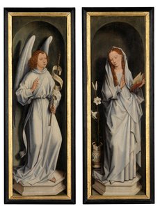 Keerzijde van een paar vleugels met de Aankondiging door Hans Memling