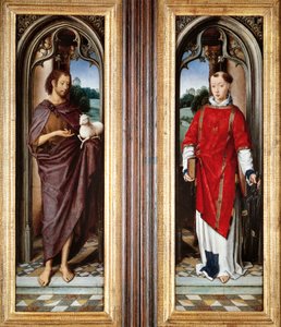 St. Johannes de Doper en St. Laurentius, door Hans Memling (circa 1430-1494)