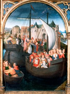 Heilig Ursula-schrijn, Vertrek uit Bazel, 1489 door Hans Memling