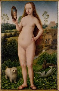 IJdelheid, centraal paneel van het drieluik van aardse ijdelheid en goddelijke redding, ca. 1485