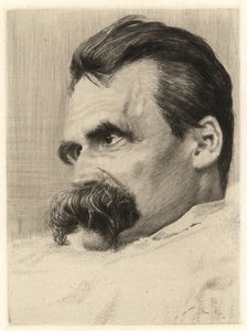 Portret van Friedrich Nietzsche, Duitse filosoof door Hans Olde