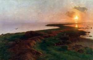 Zonsondergang in een lagune