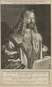 Portret van Dürer, gegraveerd door Lucas Kilian door Hans Rottenhammer
