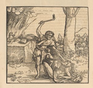 Kaïn doodt Abel door Hans Schäufelein (possibly)