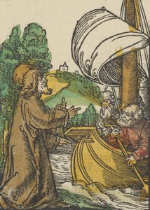 Christus kalmeert de storm op het Meer van Tiberias, uit Das Plenarium