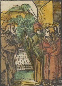 Christus en de Farizeeën, uit Das Plenarium door Hans Schäufelein the Elder