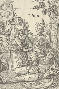 Pyramus en Thisbe door Hans Schäufelein the Elder