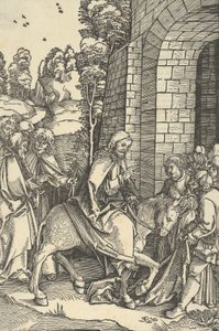 De intocht in Jeruzalem, uit Speculum passionis domini nostri Ihesu Christi door Hans Schäufelein the Elder