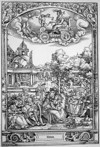 Venus (houtsnede) door Hans Sebald (School of) Beham