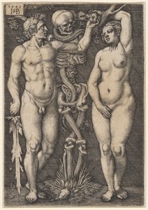 Adam en Eva, 1543 door Hans Sebald Beham