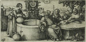 Christus en de vrouw van Samaria door Hans Sebald Beham