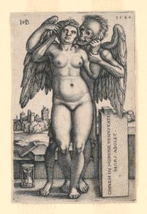 De dood en de staande naakte vrouw door Hans Sebald Beham