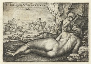 Heilige Johannes Chrysostomus als kluizenaar in de woestijn