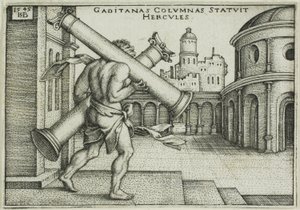 Hercules en de zuilen van Gaza door Hans Sebald Beham