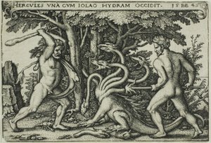 Hercules en de Hydra, uit De werken van Hercules door Hans Sebald Beham