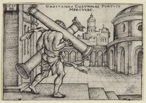 Hercules en de zuilen door Hans Sebald Beham