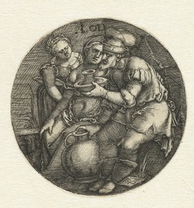 Lot en zijn dochters door Hans Sebald Beham