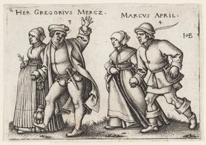 Maart en april door Hans Sebald Beham