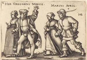 Maart en april door Hans Sebald Beham