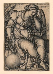 Melencolia (Melancholie) door Hans Sebald Beham