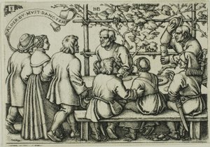 Boerenfeest, plaat 8 uit het Boerenfeest of de Twaalf Maanden door Hans Sebald Beham