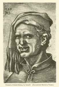Zelfportret van de Duitse schilder en graveur Sebald Beham door Hans Sebald Beham