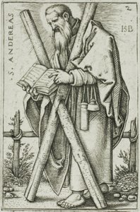 St. Andreas, plaat 2 uit De Twaalf Apostelen door Hans Sebald Beham