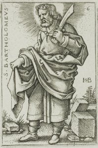 St. Bartholomeus, plaat 6 uit De Twaalf Apostelen door Hans Sebald Beham