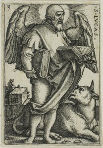 St. Lucas, uit De vier evangelisten door Hans Sebald Beham