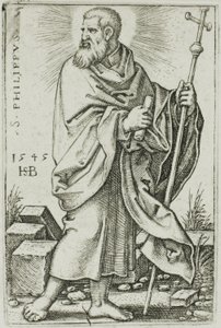 St. Philip, plaat 5 uit De Twaalf Apostelen door Hans Sebald Beham