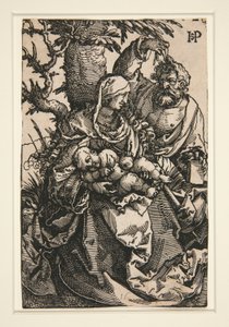 De Heilige Familie onder een boom door Hans Sebald Beham