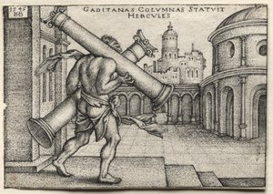 De werken van Hercules: Hercules draagt de zuilen van Gades