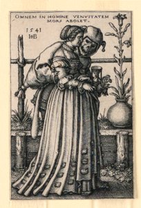 De dame en de dood door Hans Sebald Beham
