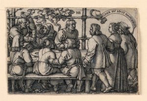 Het boerenfeest (Alder du must danczen) door Hans Sebald Beham