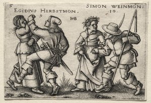 Het Dorpshuwelijk: Egidius Herbstmon / Simon Weimon door Hans Sebald Beham