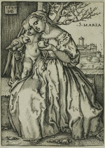 De Maagd en Kind met de Papegaai door Hans Sebald Beham