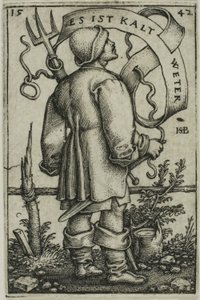 De Weerboer "Es Ist Kalt Weter" door Hans Sebald Beham