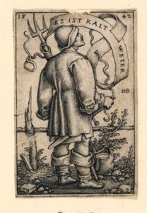 De weerboer: "Es ist kalt Weter" door Hans Sebald Beham