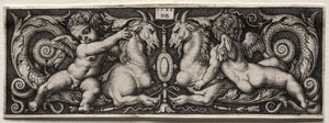 Twee Genii door Hans Sebald Beham