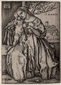 Maagd met de Papegaai door Hans Sebald Beham