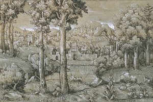 Imaginaire Landschap, 1543 door Hans Sebald Lautensack