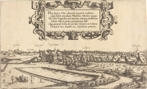 Uitzicht op Neurenberg vanuit het Westen (linker gedeelte) door Hans Sebald Lautensack