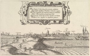 Gezicht op Neurenberg, naar het oosten, linker plaat, 1552 door Hans Sebald Lautensack