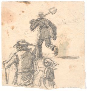 Figurenstudies voor een brandbeeld door Hans Smidth
