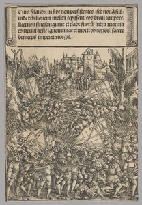 Tweede Vlaamse Opstand, plaat 10 uit Historische Scènes uit het Leven van Keizer Maximiliaan I van de Triomfboog