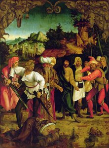 De onthoofding van St. Paulus, uit een polyptiek met scènes uit het leven van SS. Petrus en Paulus (detail)