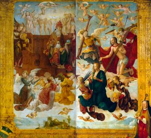 Christus en Maria voor God de Vader, begin 16e eeuw door Hans Suess Kulmbach von