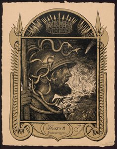 "Mars Jahrersregent". Mars als heerser van het jaar. Ontwerpen voor de "Eeuwige beeldkalender", deel II (Immerwährender Bilderkalender) door Hans Thoma