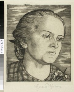 Portret van een vrouw door Hans Thoma